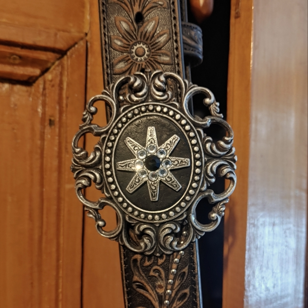 Dark brown western belt